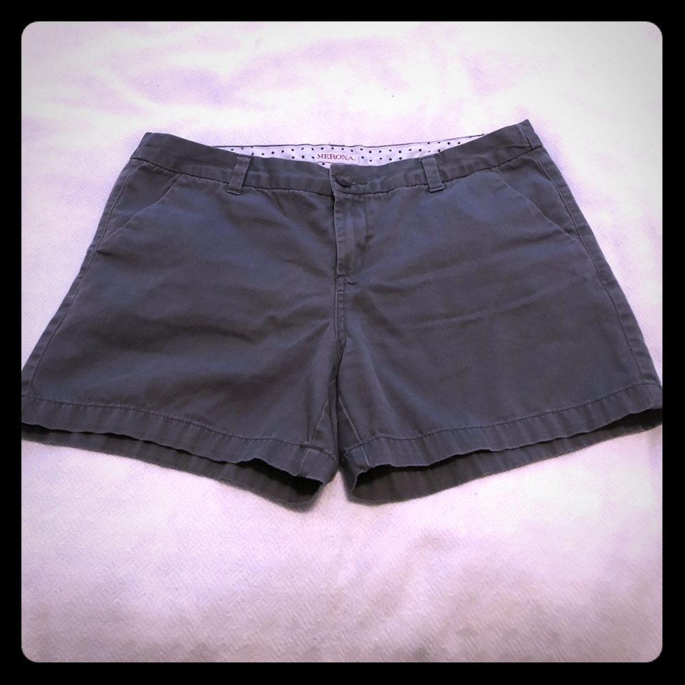 Merona Size 10 Gray Chino Shorts 5” Inseam EUC